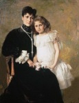 Ιακωβίδης Γεώργιος-Προσωπογραφία της κυρίας Στεφάνου Ράλλη και της κόρης της, 1905